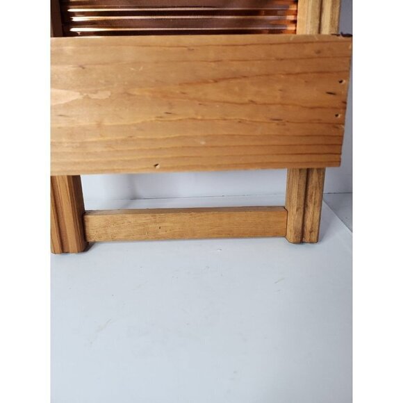 VINTAGE Wood Copper Washboard Soap Towel Wall Bathroom Planter Organizer Rustic - Picture 6 of 10